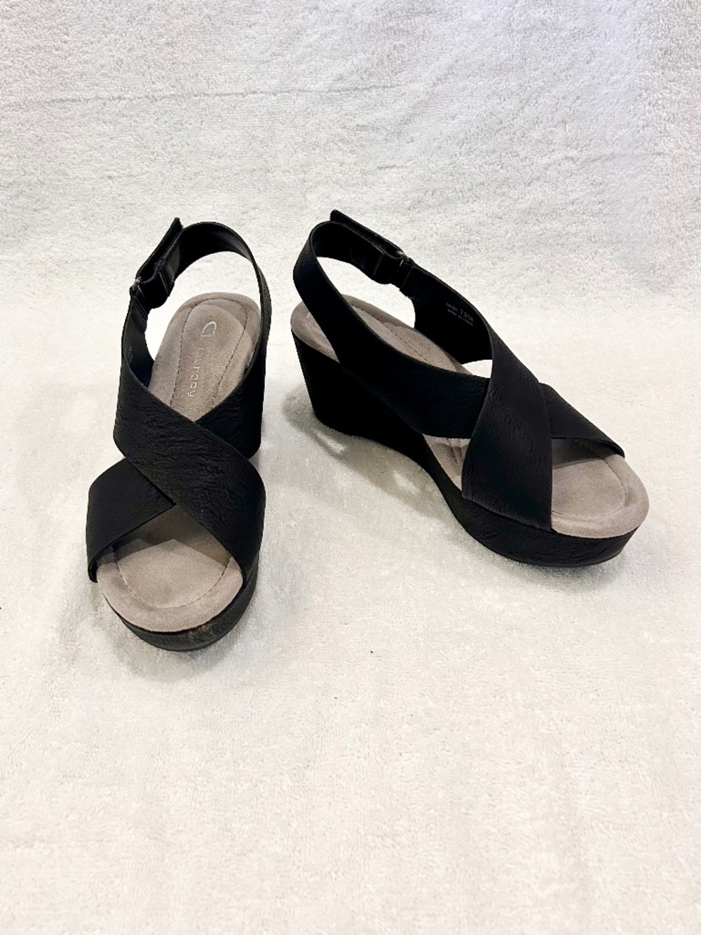 CL by Chinese Laundry Dream On black wedge heel sandals